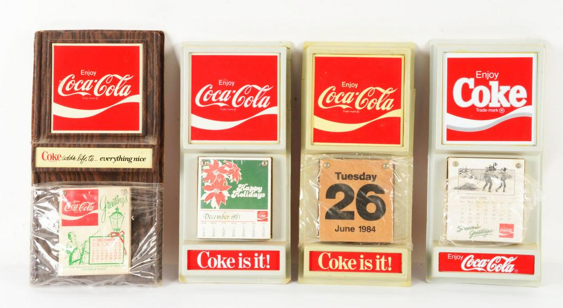 LOT OF 4: COCA-COLA CALENDARS. (1 of 1)