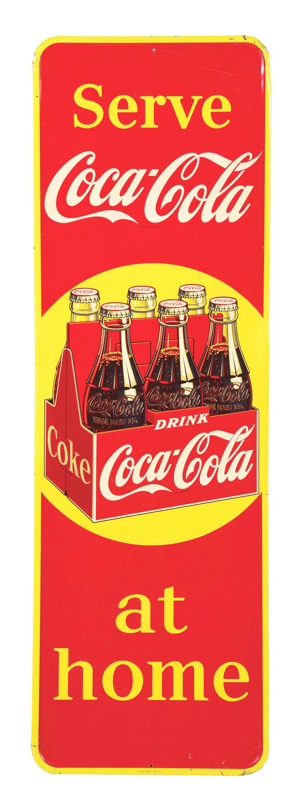 SELF FRAMED COCA-COLA SIGN. (1 of 3)