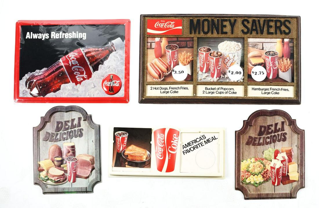 LOT OF 5: COCA-COLA VACUUM FORM DISPLAYS. (1 of 1)