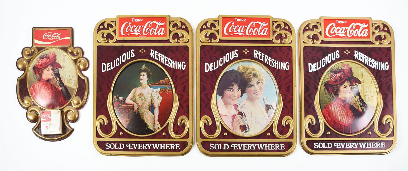 LOT OF 4: VACUUM FORMED COCA-COLA DISPLAYS. (1 of 1)