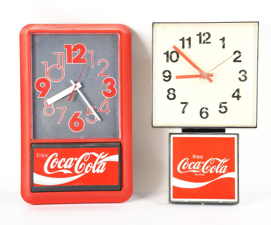 LOT OF 2: COCA-COLA CLOCKS. (1 of 1)