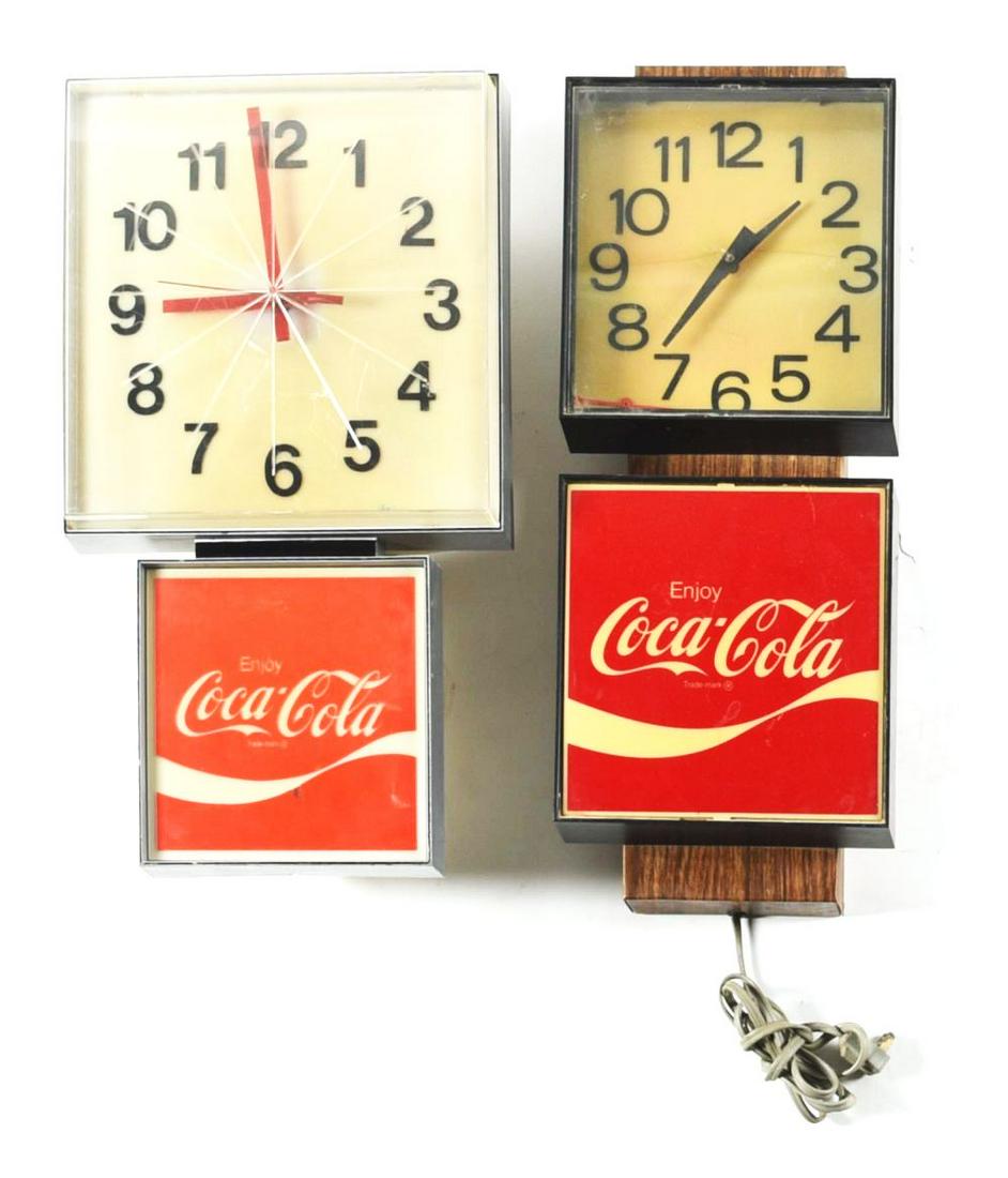 LOT OF 2: COCA-COLA ADVERTISING CLOCKS. (1 of 1)