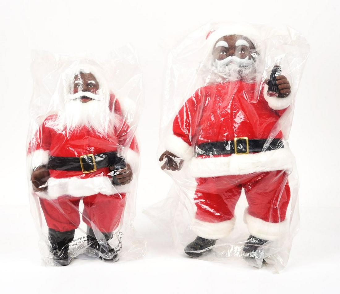 LOT OF 2: COCA-COLA ISSUED AFRICAN-AMERICAN SANTAS. (1 of 2)