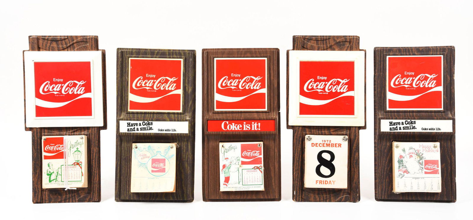 LOT OF 5: COCA-COLA MIRRO-PRODUCTS CO. TEAR-OFF WALL CALENDARS. (1 of 1)