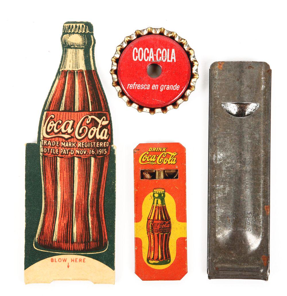 LOT OF 4: COCA-COLA ADVERTISING ITEMS. (1 of 2)