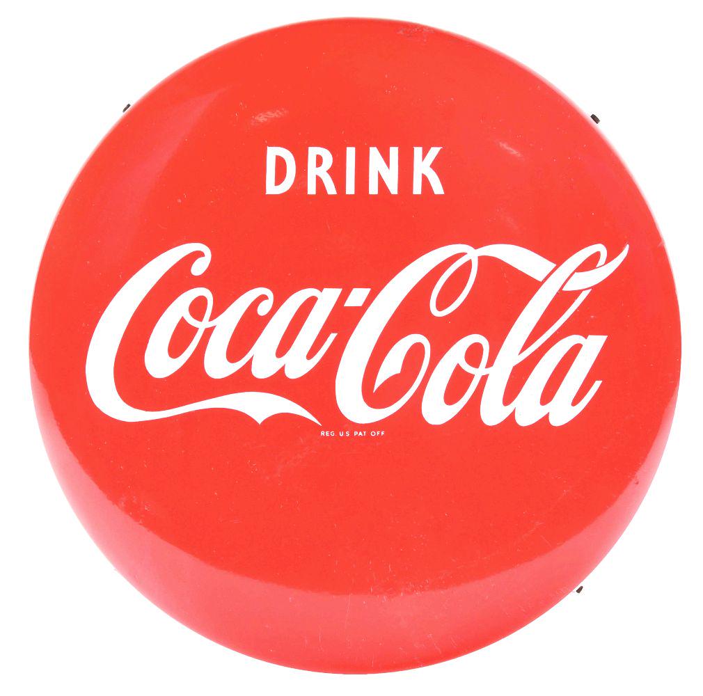 24" DRINK COCA-COLA BUTTON SIGN. (1 of 2)
