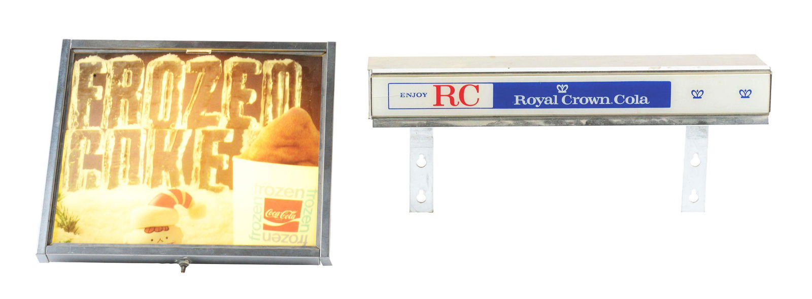 LOT OF 2: COCA-COLA AND RC LIGHT-UP SIGNS. (1 of 3)
