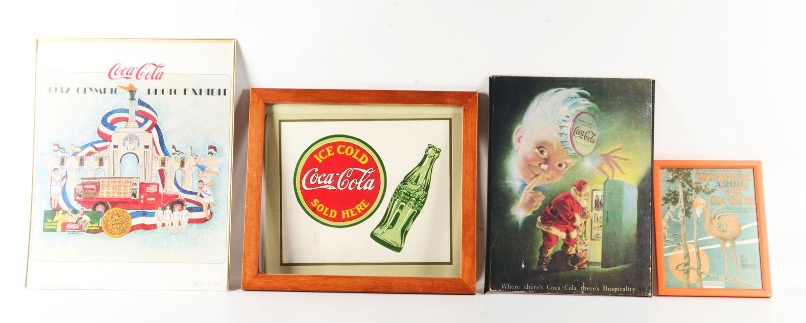 LOT OF 4: COCA-COLA FRAMED ADVERTISEMENTS. (1 of 3)