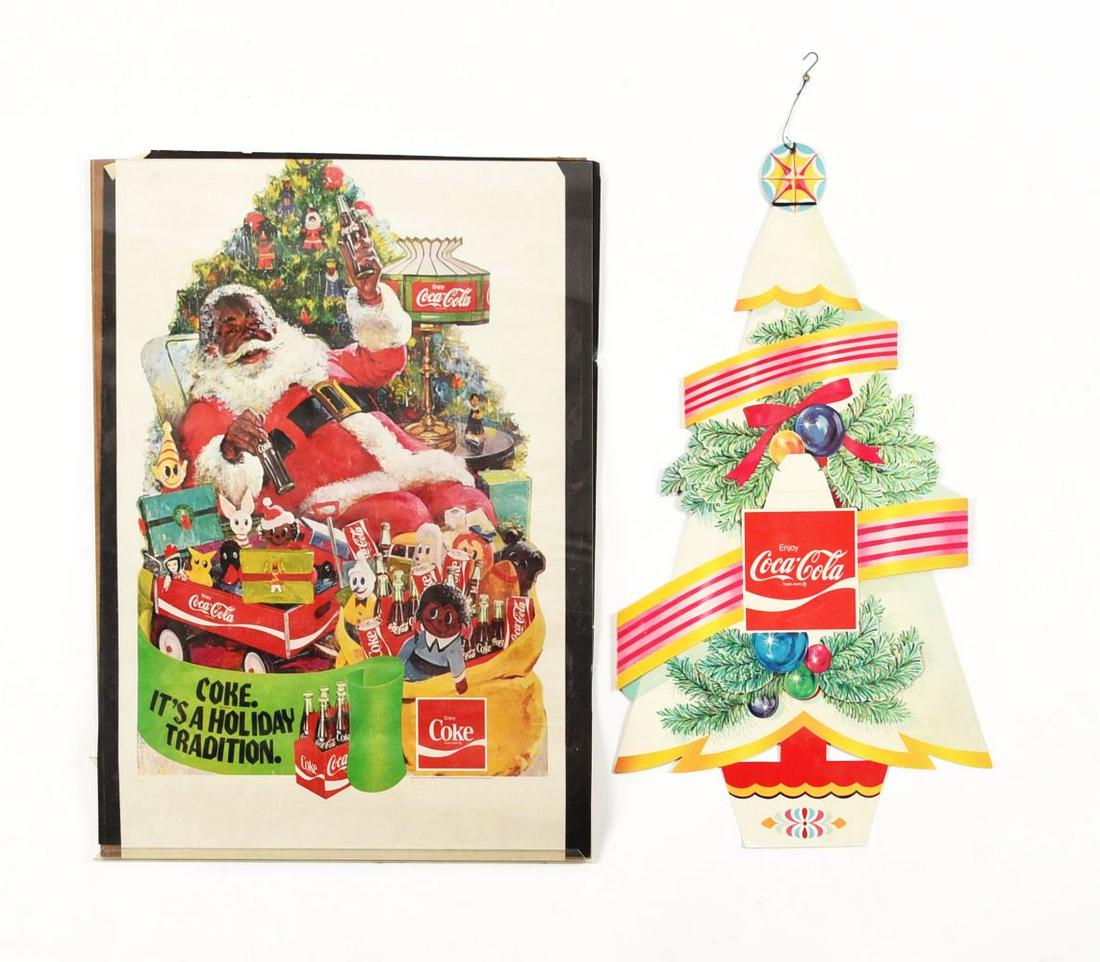 LOT OF 2: CARDBOARD COCA-COLA ADVERTISING. (1 of 1)