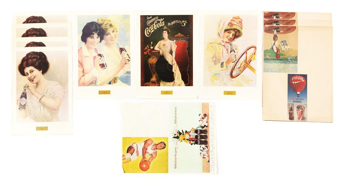 LARGE LOT OF COCA-COLA LITHOGRAPHS. (1 of 1)