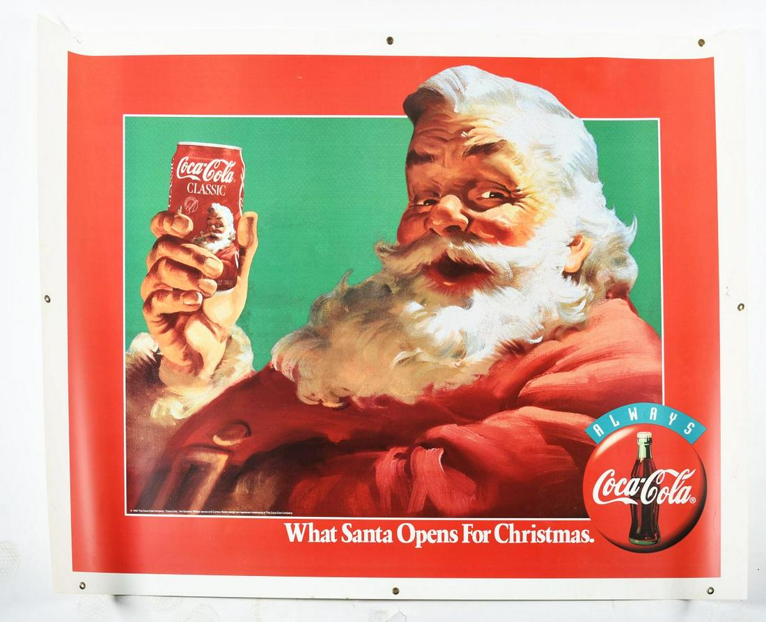 COMPLETE SET OF POSTER ADVERTISING FOR COCA-COLA ISSUED DISPLAY.: This is an original set of first quarter advertising posters for Coca-Cola, which were issued to Coca-Cola dealers. There is a set of two "Taste it all Diet Coke," a set of three Polar Bear Coca-Cola