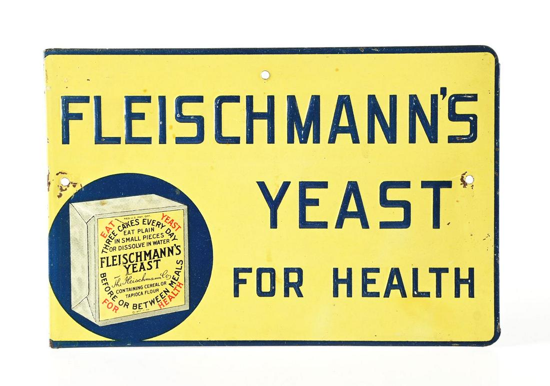 EMBOSSED FLEISCHMANN'S YEAST FOR HEALTH SIGN. (1 of 2)