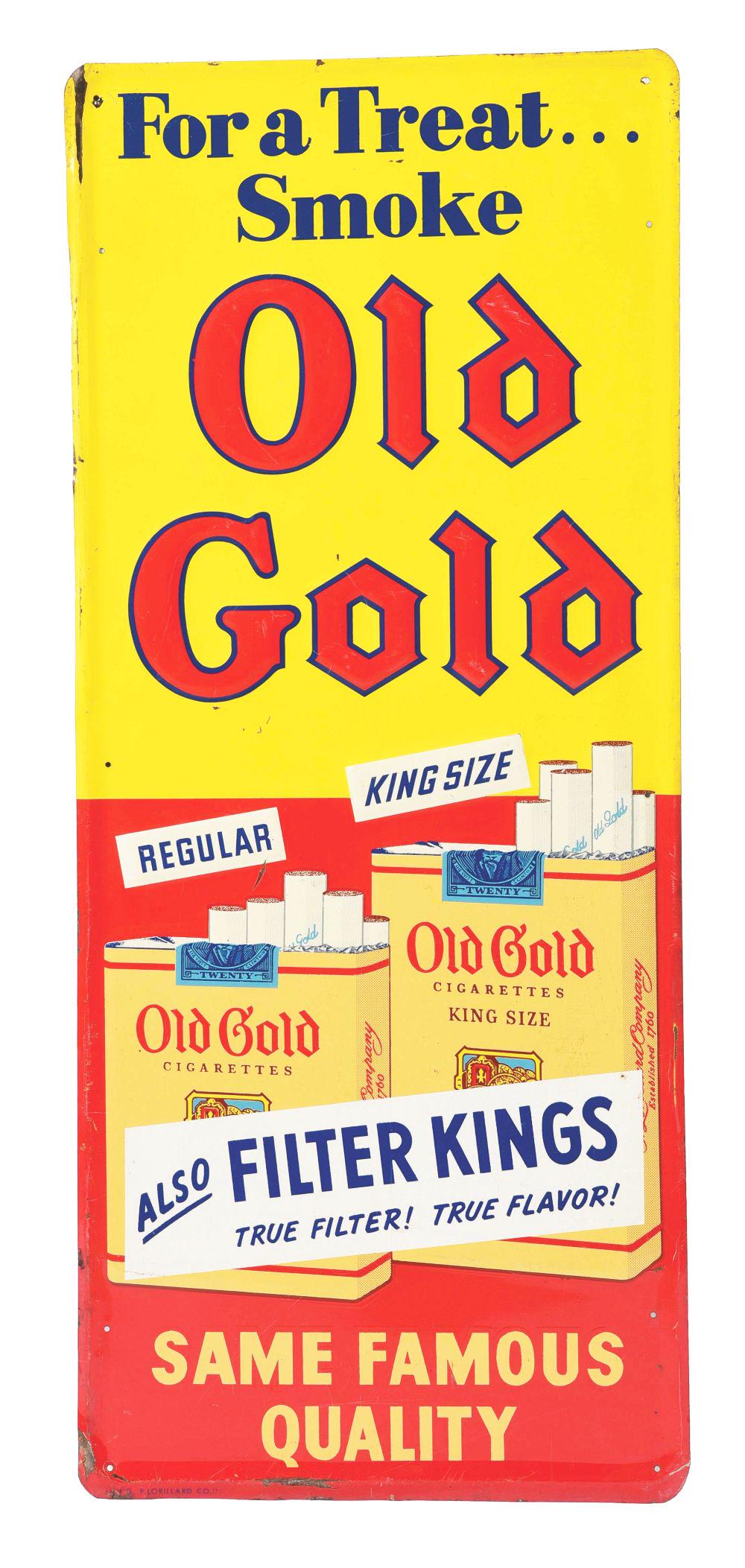 OLD GOLD CIGARETTE ADVERTISEMENT SIGN. (1 of 3)