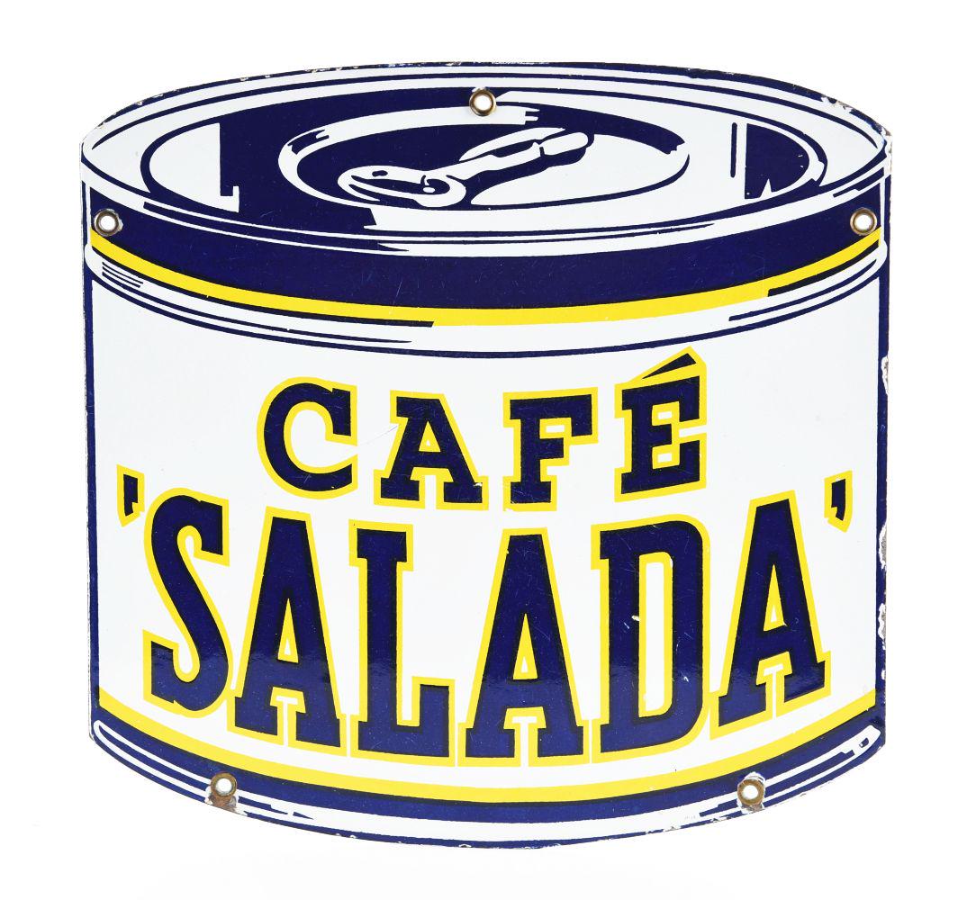 CAFE "SALADA" PORCELAIN SIGN. (1 of 2)