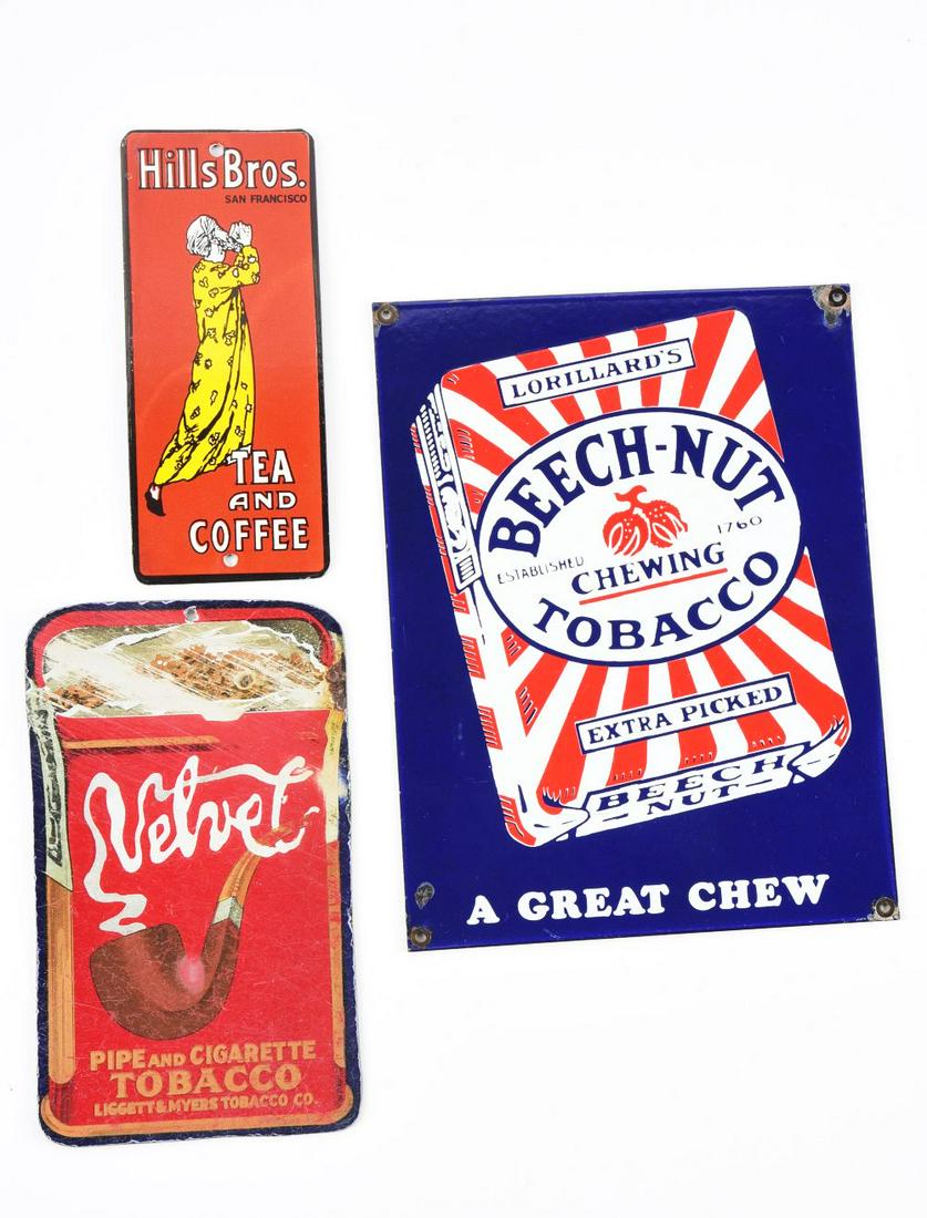 LOT OF 3: PORCELAIN SIGNS. (1 of 2)