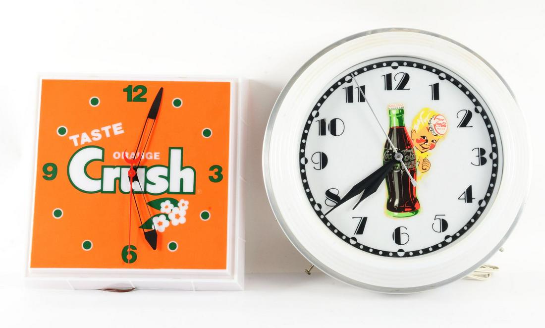 LOT OF 2: SODA POP CLOCKS. (1 of 2)