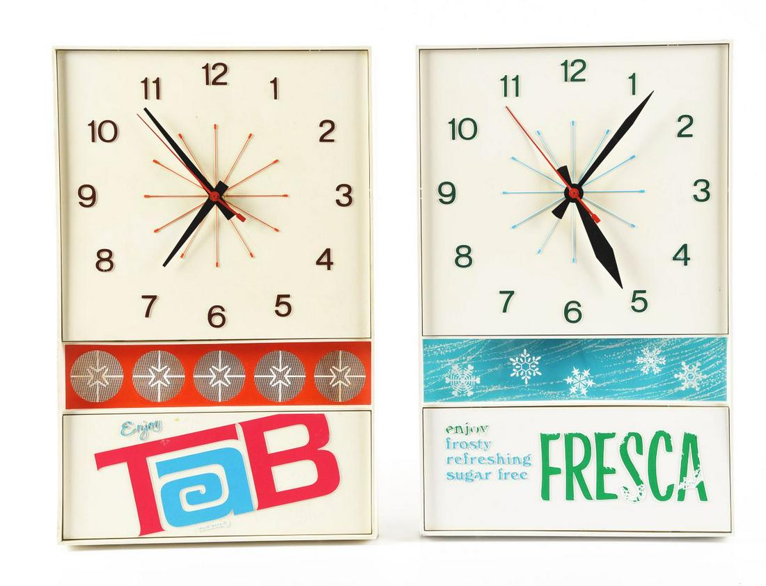 LOT OF 2: SODA POP ADVERTISING CLOCKS. (1 of 2)