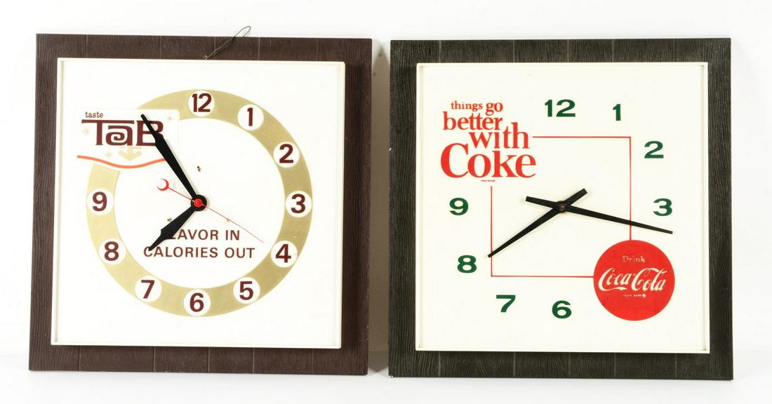 LOT OF 2: SODA POP ADVERTISING CLOCKS. (1 of 2)