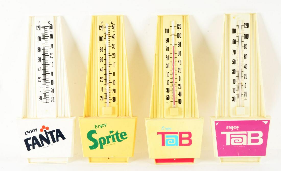 LOT OF 4: SOFT DRINK THERMOMETERS. (1 of 1)