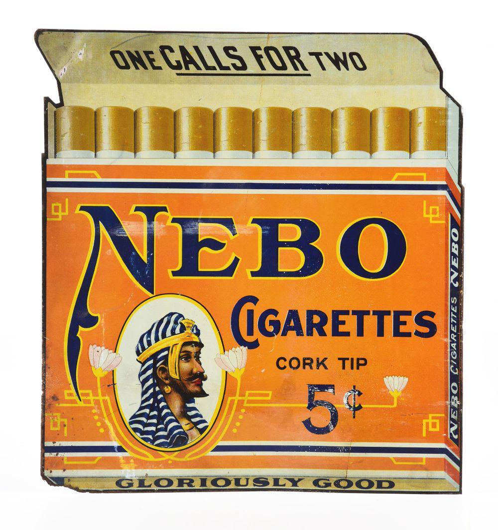 NEBO CIGARETTES CORK TIP 5Â¢ SIGN. (1 of 2)