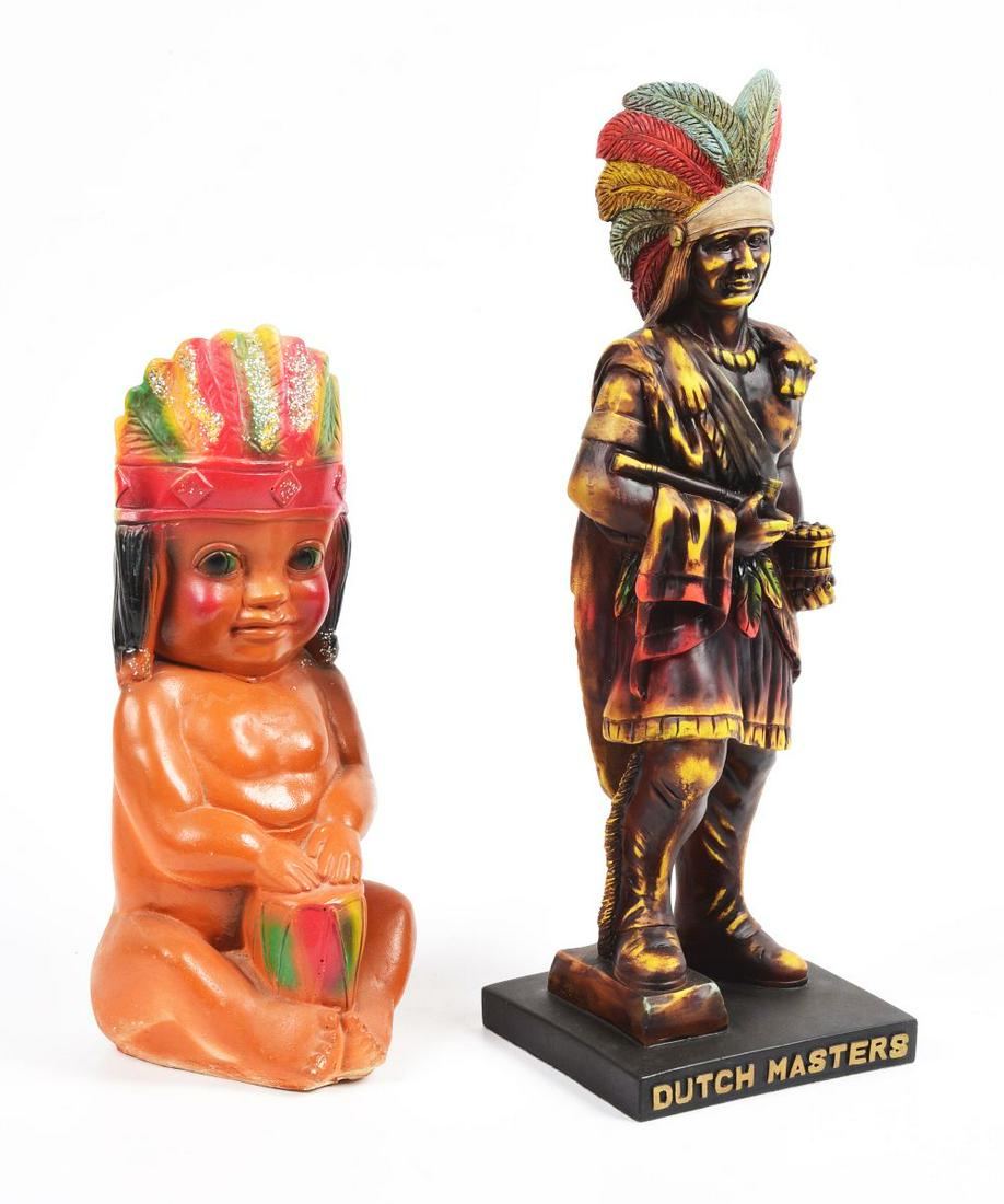 LOT OF 2: NATIVE AMERICAN FIGURAL ADVERTISING PIECES. (1 of 2)