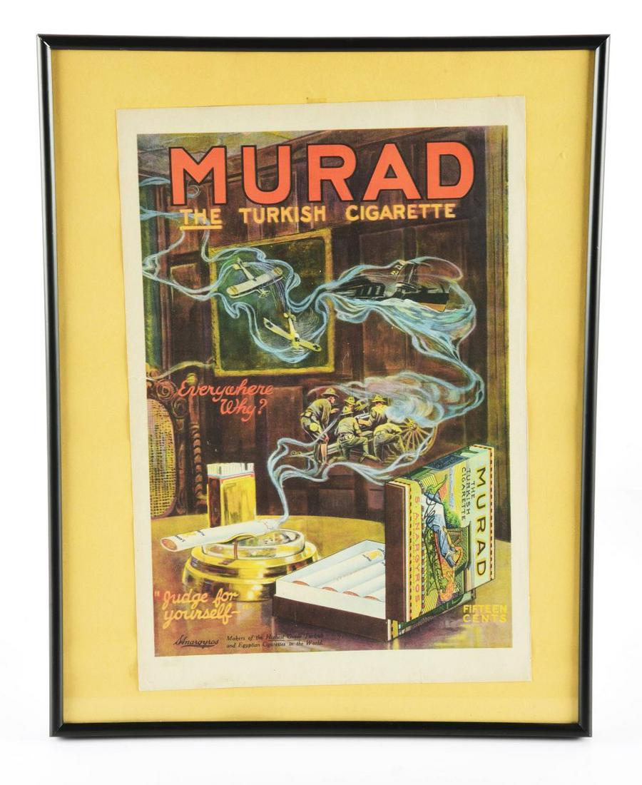 FRAMED MURAD THE TURKISH CIGARETTE SIGN. (1 of 2)