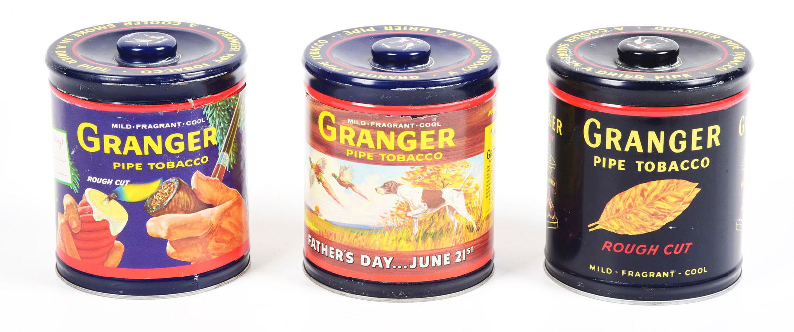 LOT OF 3: GRANGER PIPE TOBACCO TINS. (1 of 2)