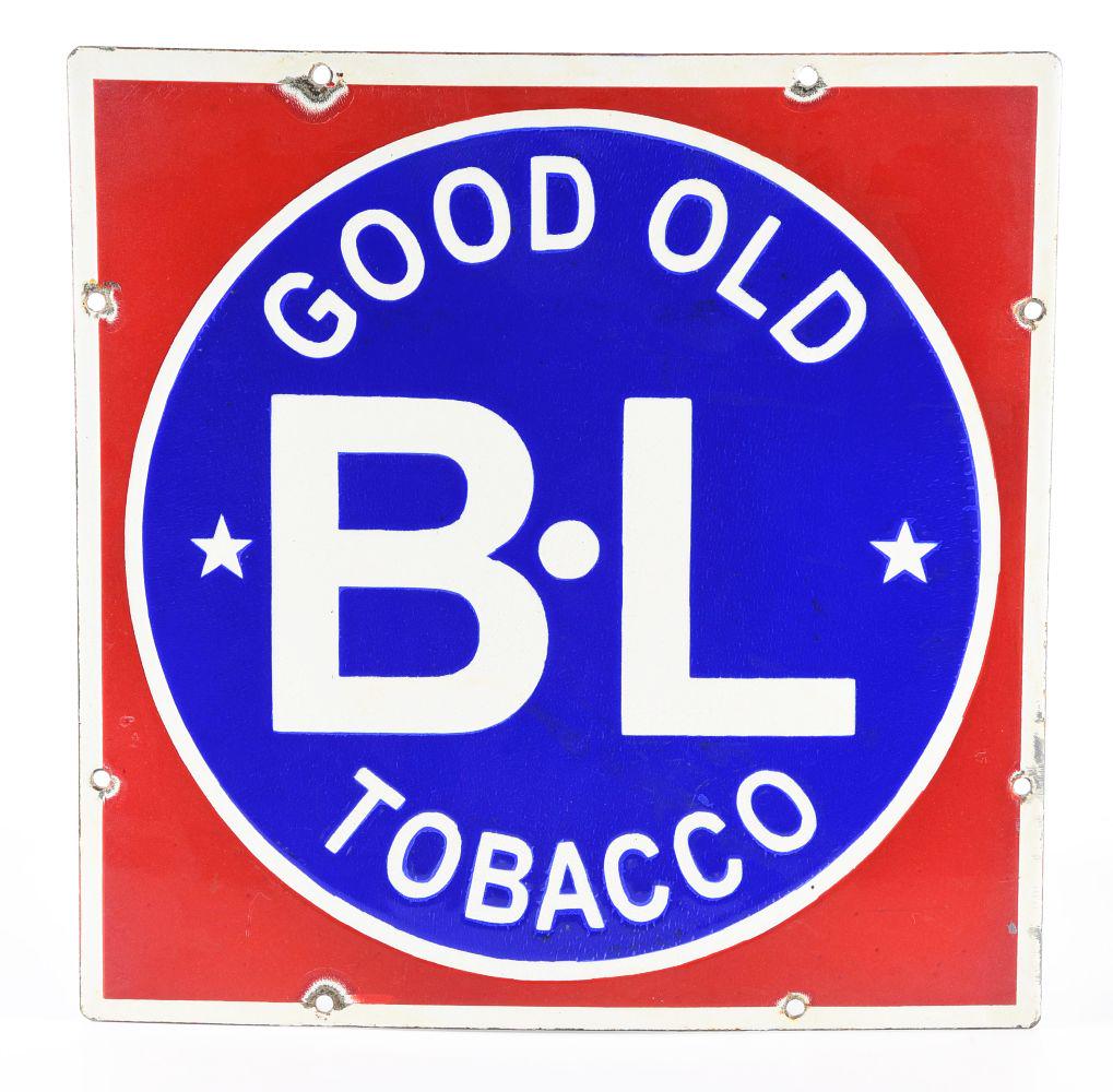 GOOD OLD BL TOBACCO PORCELAIN SIGN. (1 of 2)