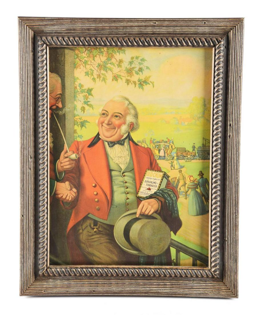 FRAMED OLD CHUM VIRGINIA FLAKE CUT TOBACCO. (1 of 2)