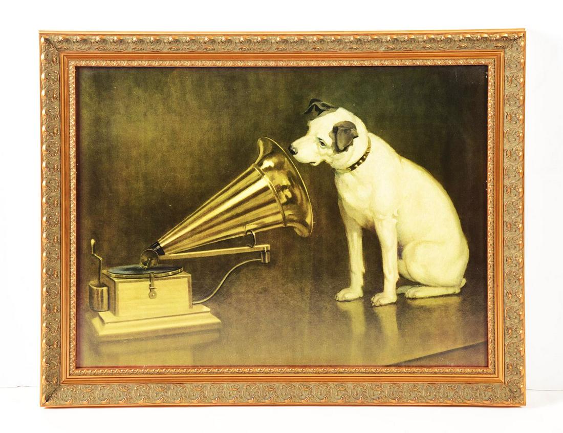 RCA VICTOR FRAMED ICONIC ADVERTISEMENT. (1 of 2)