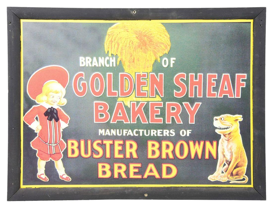 GOLDEN SHEAF BAKERY FRAMED ADVERTISEMENT. (1 of 2)