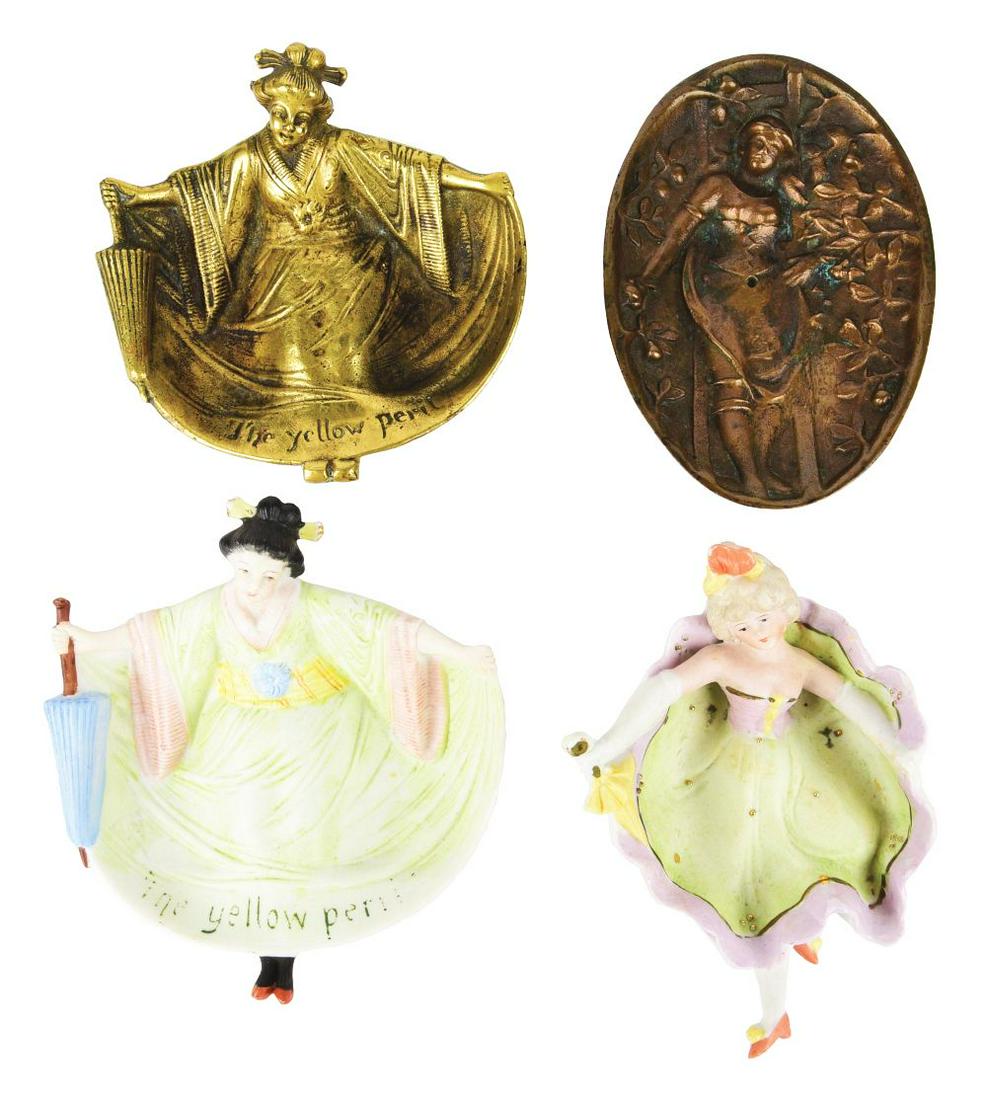 LOT OF 4: FIGURAL NAUGHTY ASHTRAYS. (1 of 2)