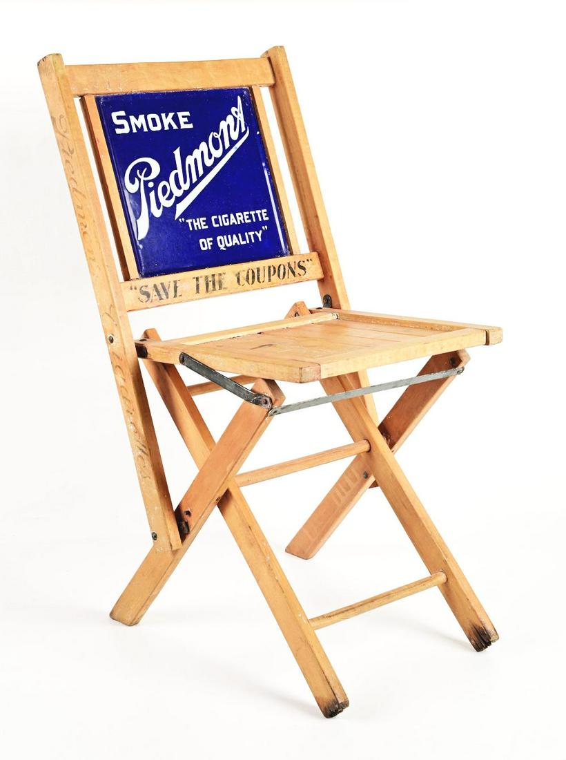 PIEDMONT CIGARETTES FOLDING CHAIR. (1 of 2)