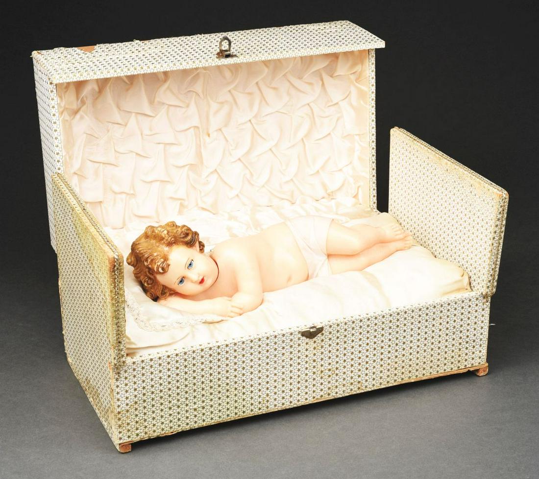 EARLY WAX MUSICAL AUTOMITON DEPICTING THE BABY JESUS. (1 of 7)