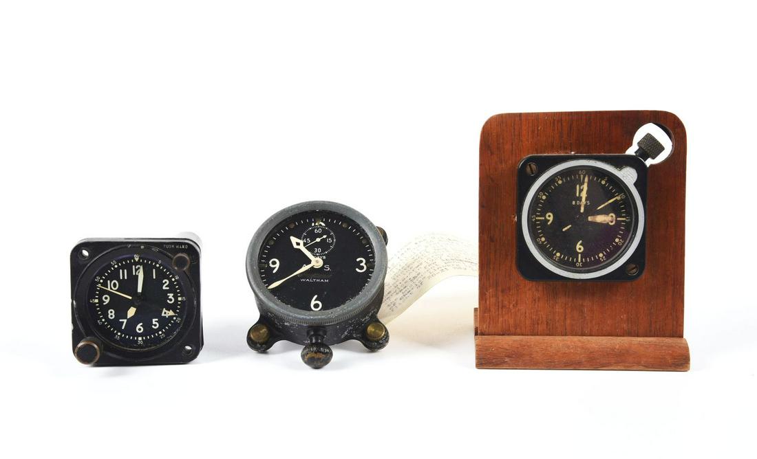 LOT OF 3: AIRCRAFT CLOCKS. (1 of 2)