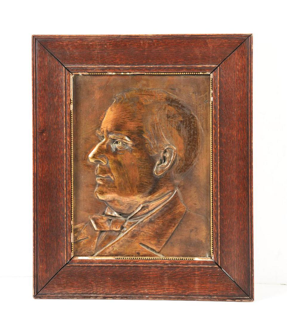 THOMAS WOODROW WILSON PORTRAIT PLAQUE RELIEF. (1 of 2)