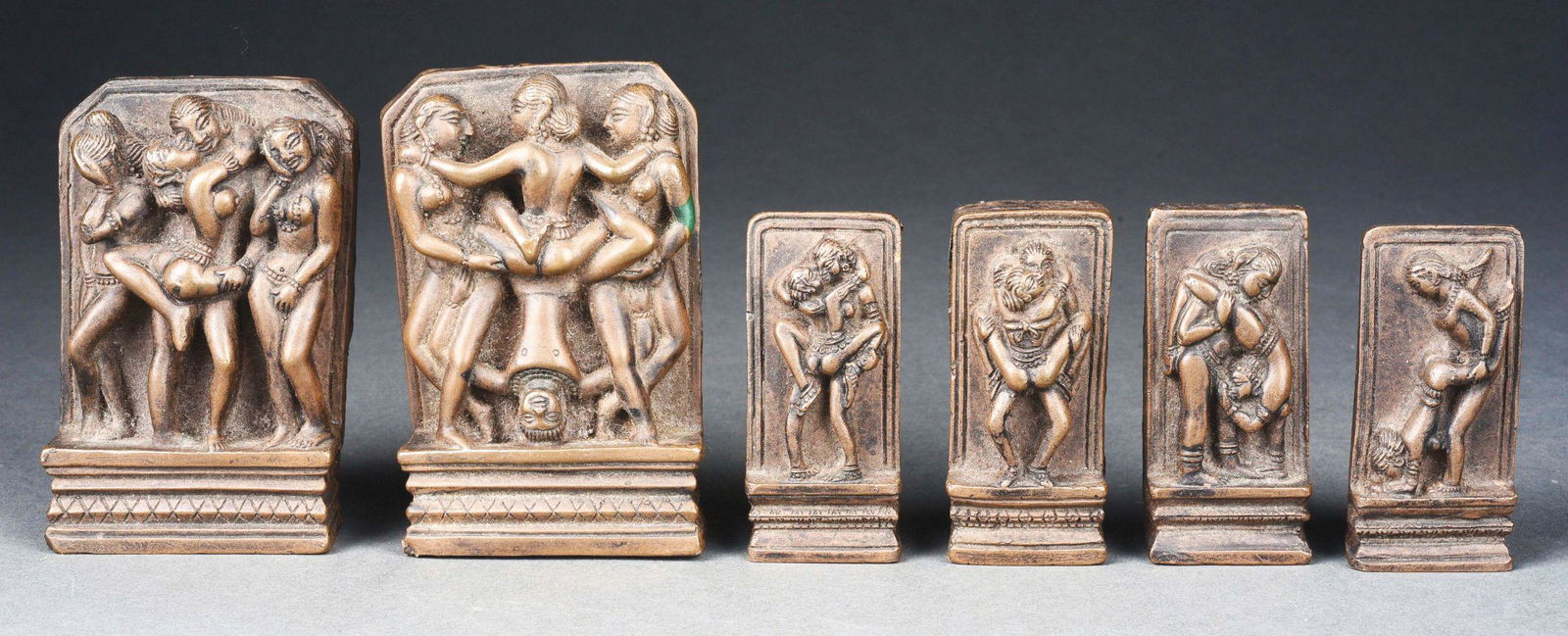 LOT OF 6: EROTICA BRONZE PAPERWEIGHTS. (1 of 2)