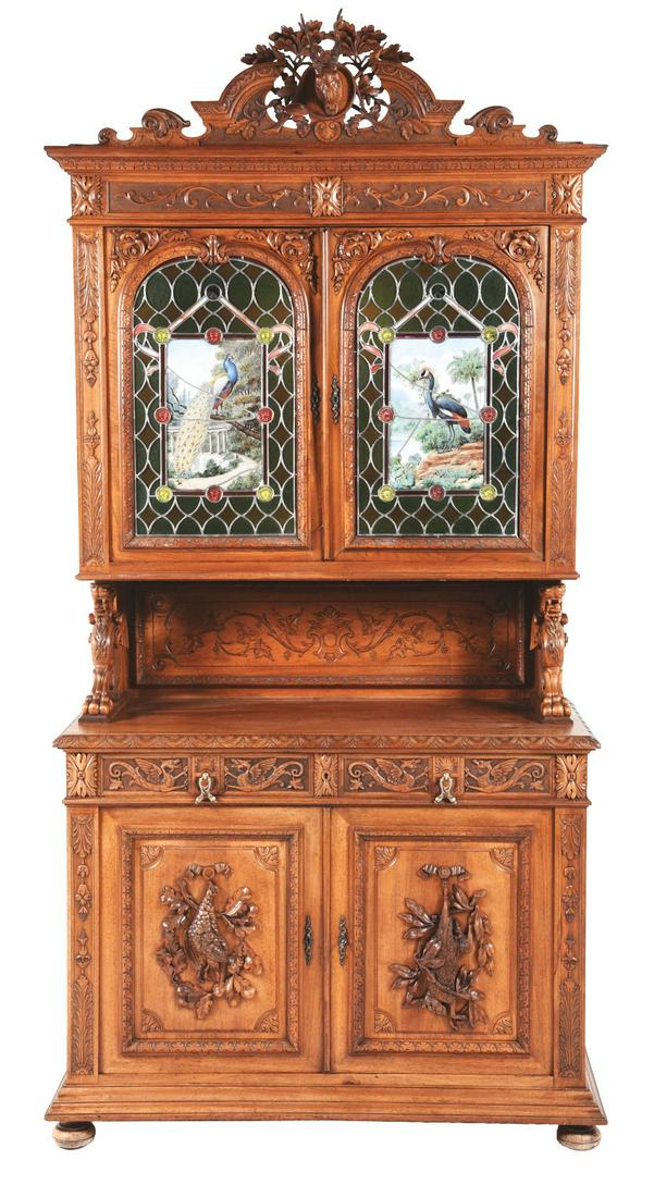 HIGHLY CARVED WALNUT DINING ROOM SET. (1 of 6)