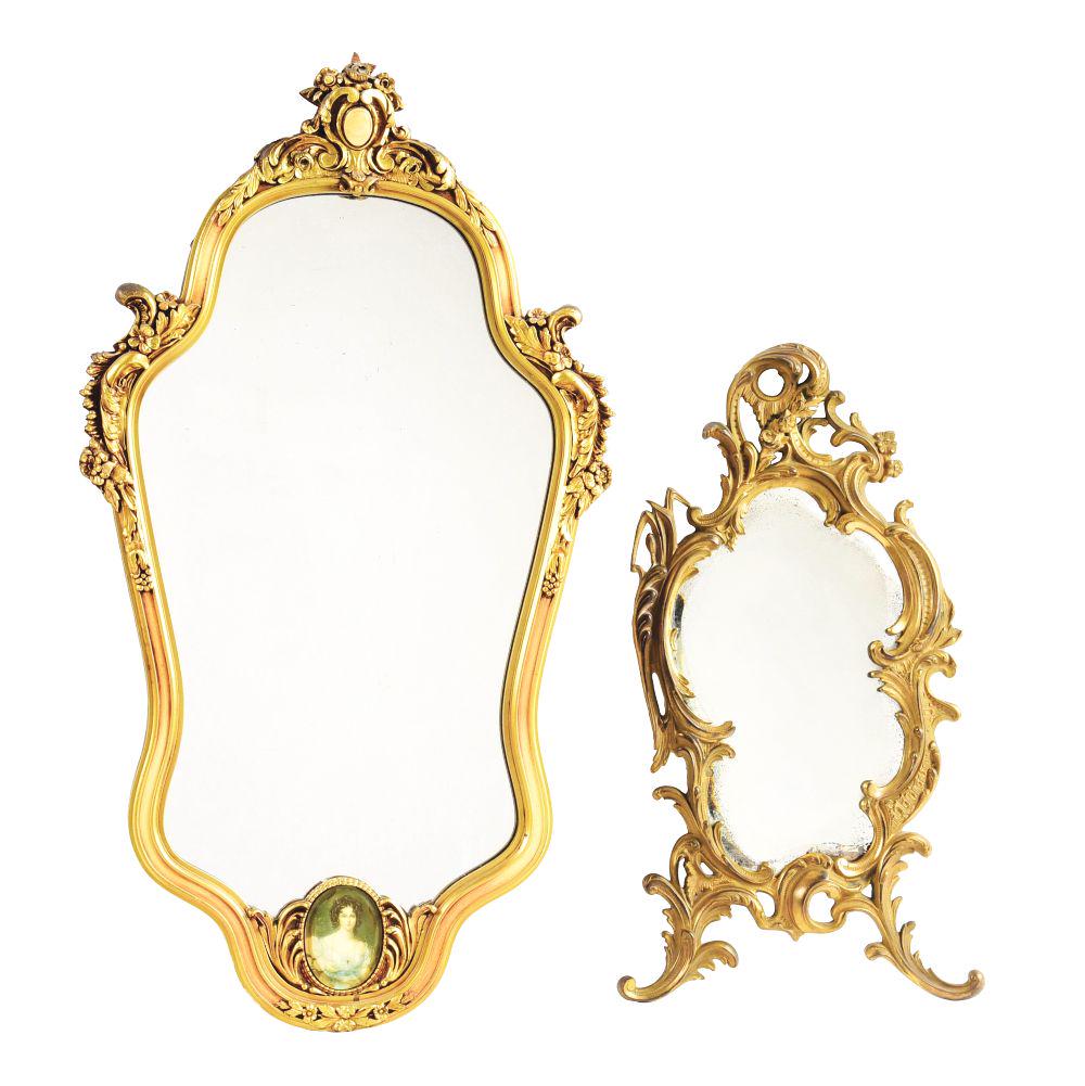 PAIR OF ROCOCO-STYLE GILDED CARVED MIRRORS. (1 of 6)