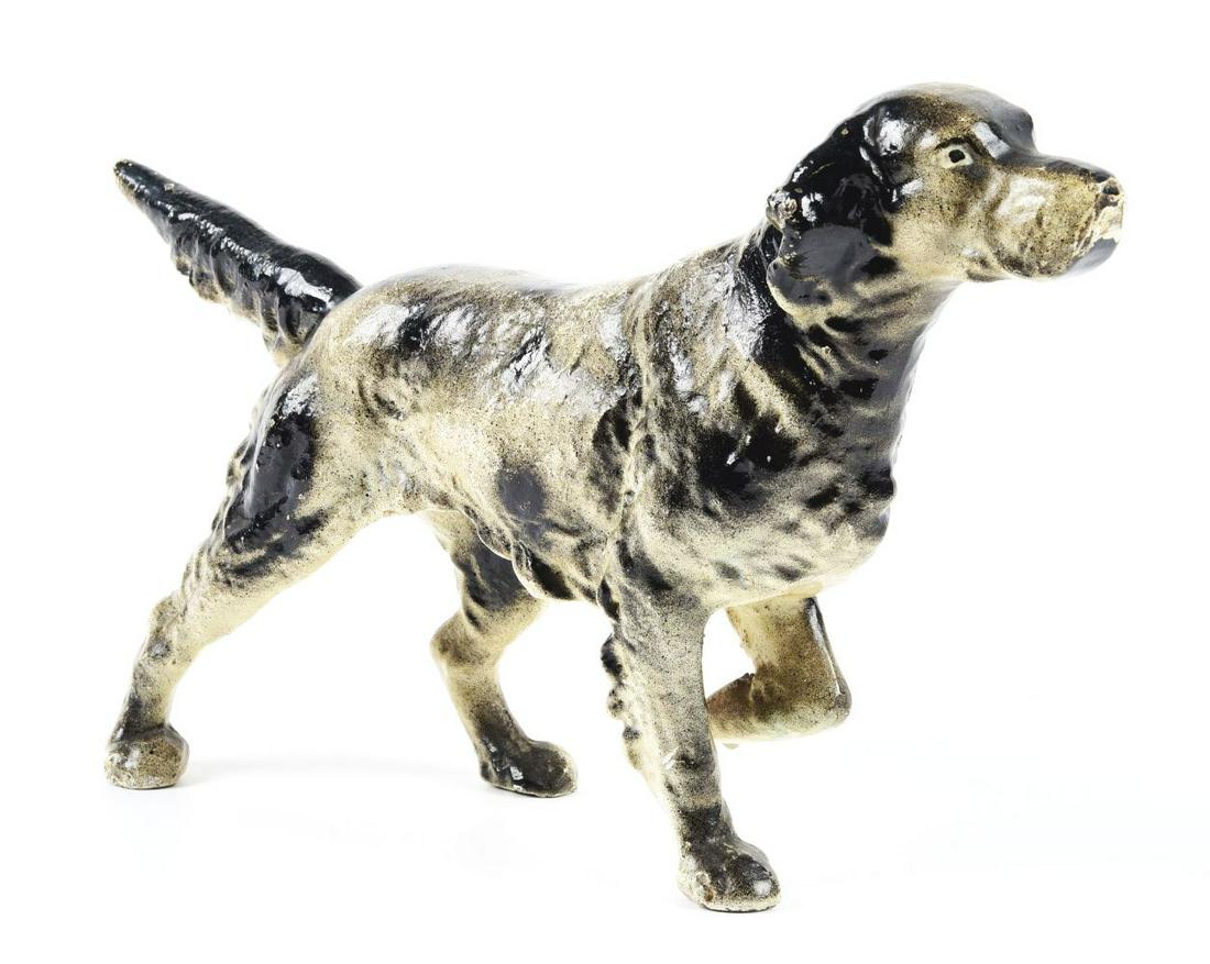 CAST IRON HUNTING DOG POINTER DOORSTOP. (1 of 2)