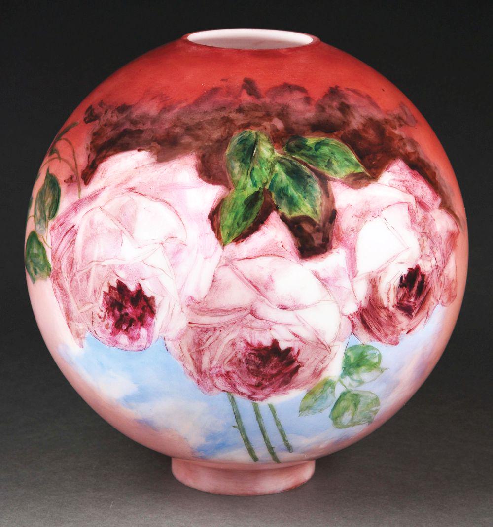 ROSE LAMP GLOBE. (1 of 7)