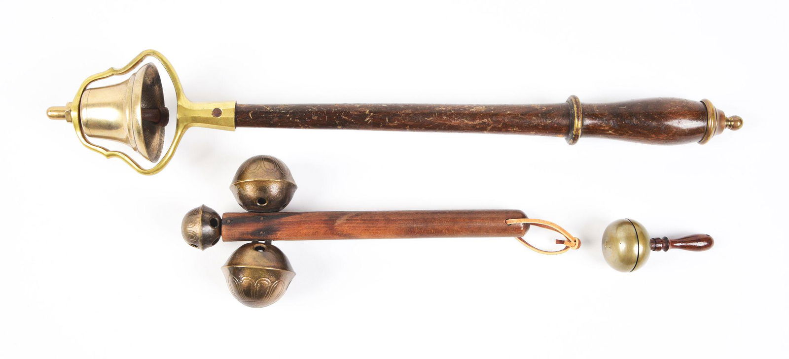 LOT OF 3: HANDHELD PARADE BELLS. (1 of 2)