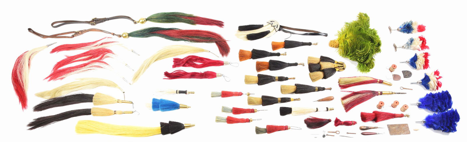 LOT OF MISC HORSE PLUMES AND OTHER PARADE ACCESSORIES. (1 of 1)