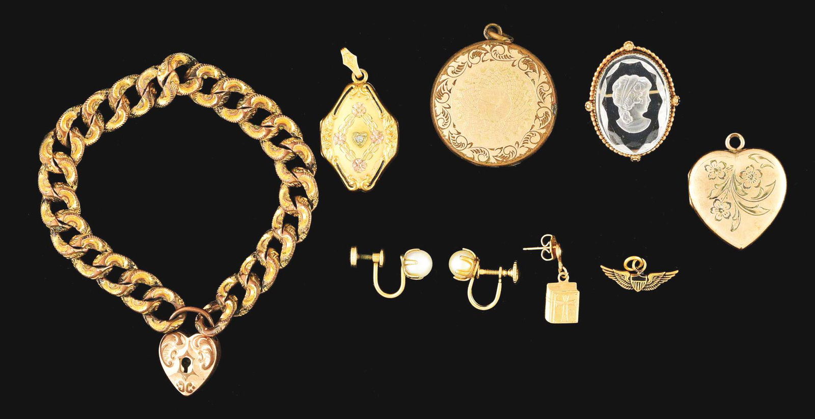 LOT OF 8: MISC. GOLD FILLED JEWELRY. (1 of 1)