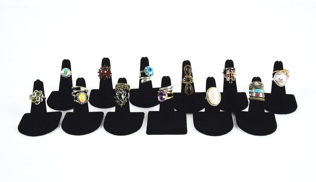 LOT OF 20: STERLING SILVER RINGS. (1 of 1)