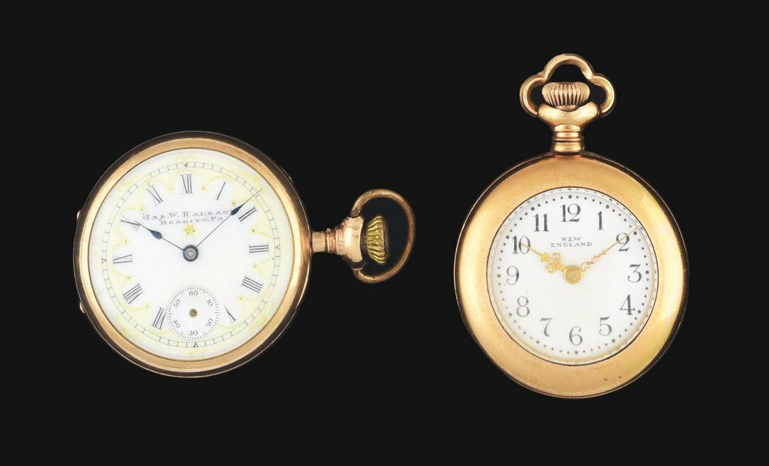 LOT OF 2: LADIES' GOLD FILLED PENDANT O/F POCKET WATCHES. (1 of 2)