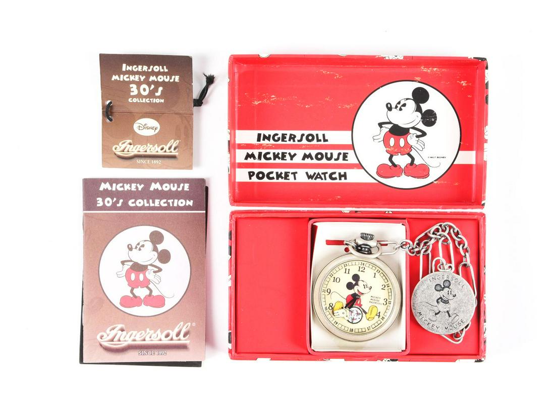 INGERSOLL MICKEY MOUSE 30'S COLLECTION OPEN FACED POCKET WATCH. (1 of 3)