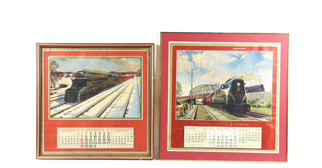 LOT OF 2: FRAMED RAILROAD CALENDARS. (1 of 2)