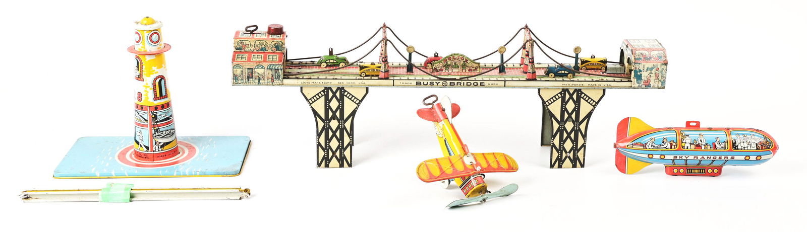 LOT OF 2: TIN LITHO AMERICAN-MADE WIND-UP TOYS. (1 of 1)