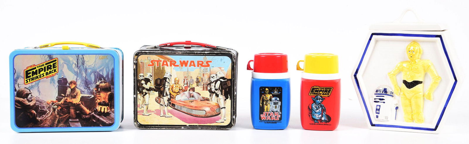 LOT OF 3: VINTAGE & CONTEMPORARY TIN LITHO & CERAMIC MEMORABILIA ITEMS. (1 of 1)